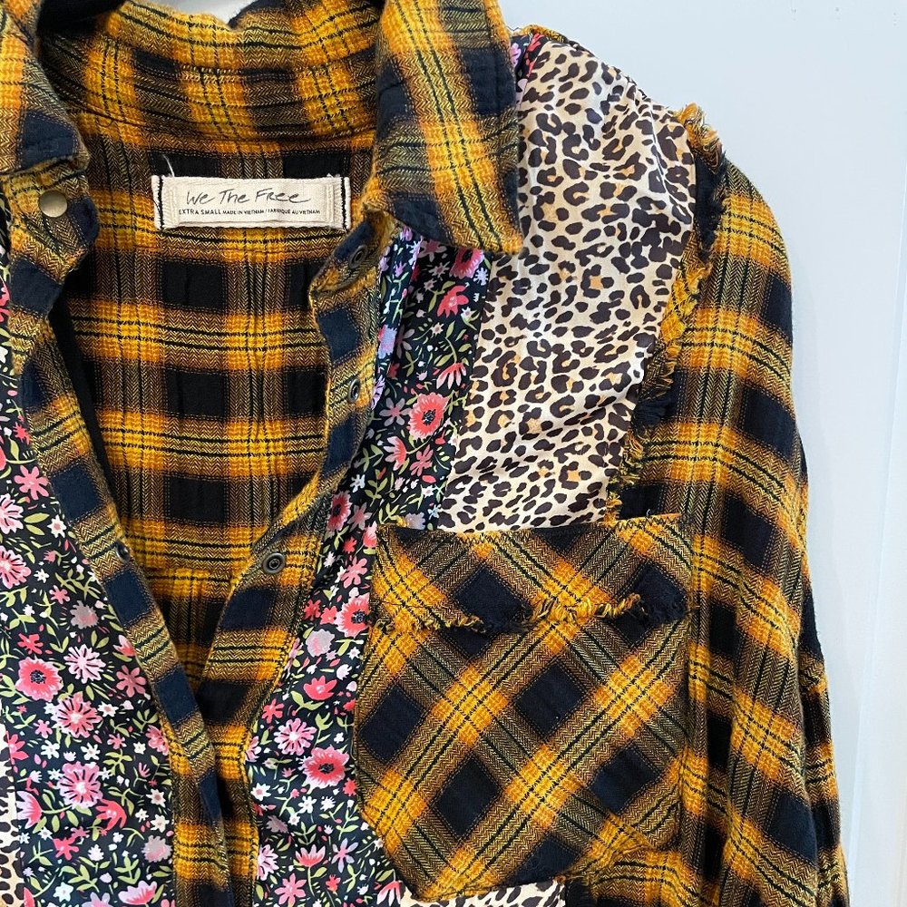 WE THE FREE - OVERSIZED PATCHWORK BUTTON DOWN